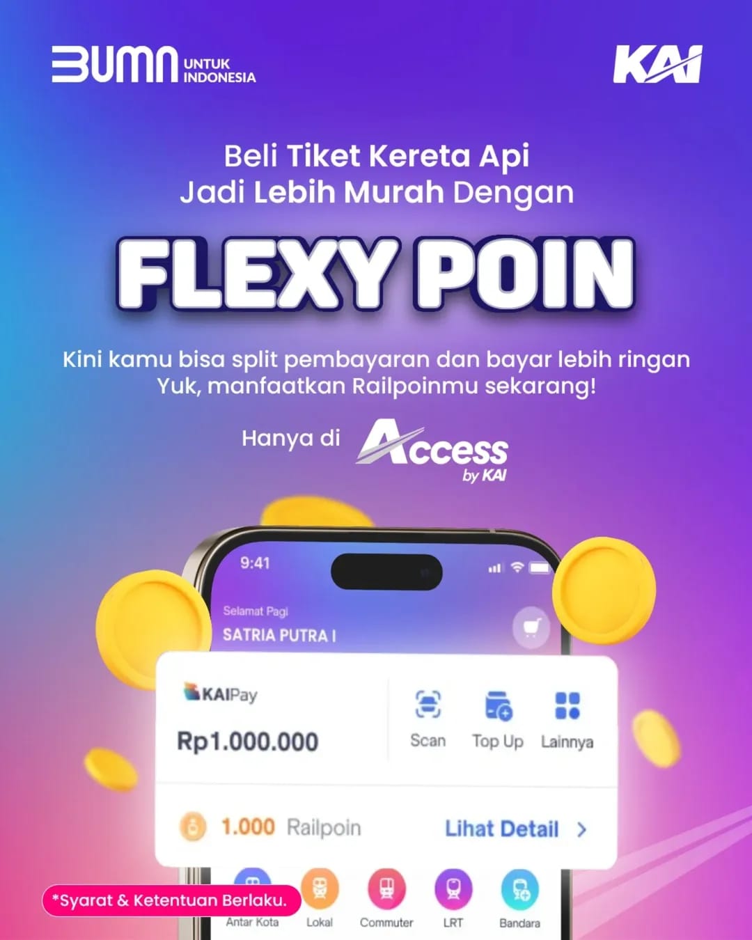 KAI Flexy Poin Permudah Beli Tiket Kereta Api, Penjualan Naik 14 Persen